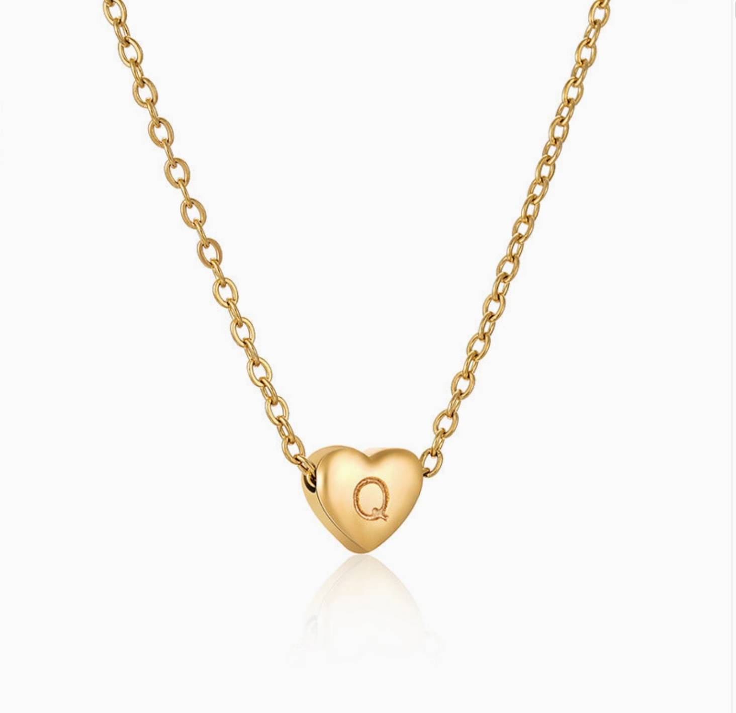 Heart-shaped Alphabet Pendant Necklace