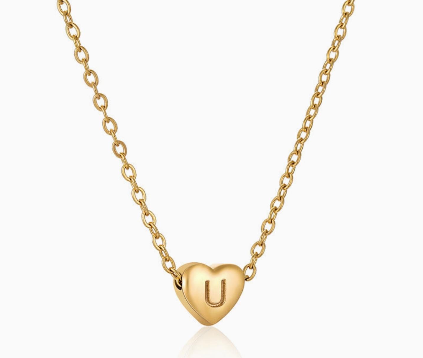 Heart-shaped Alphabet Pendant Necklace
