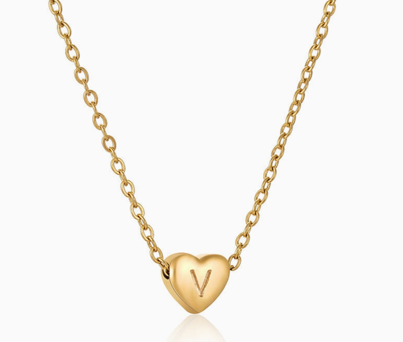 Heart-shaped Alphabet Pendant Necklace