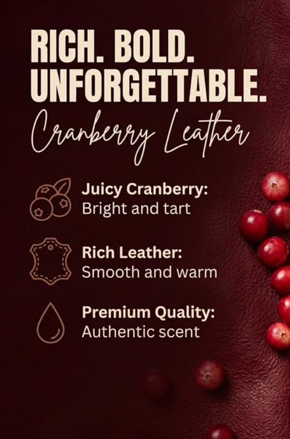 Cranberry Leather Hanging Car Diffuser Oil