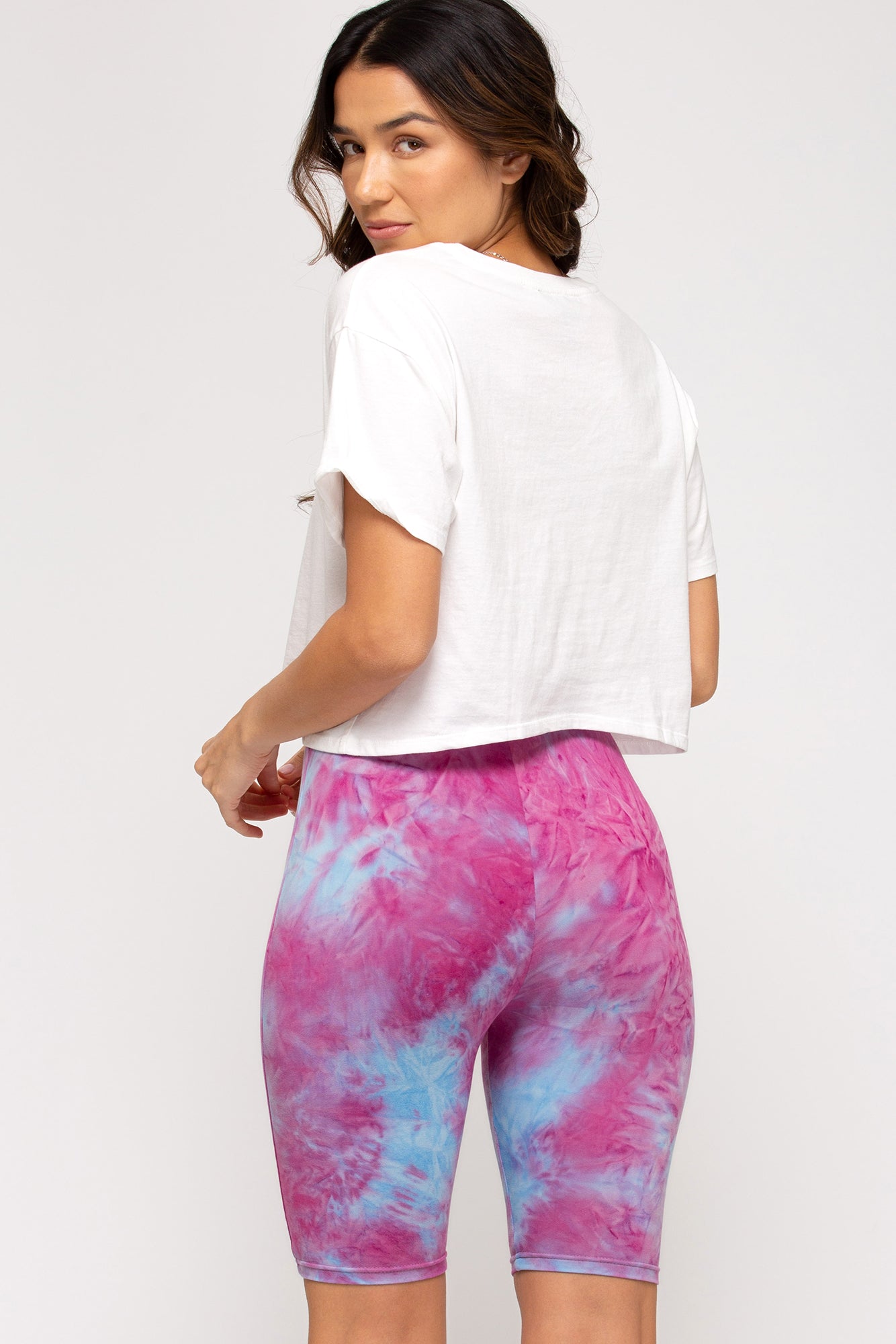 Tie Dyed Knit Biker Shorts
