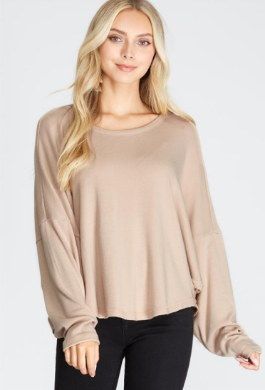 Long Batwing Sleeve Knit Top