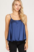 Rounded Sweep Satin Cami Top