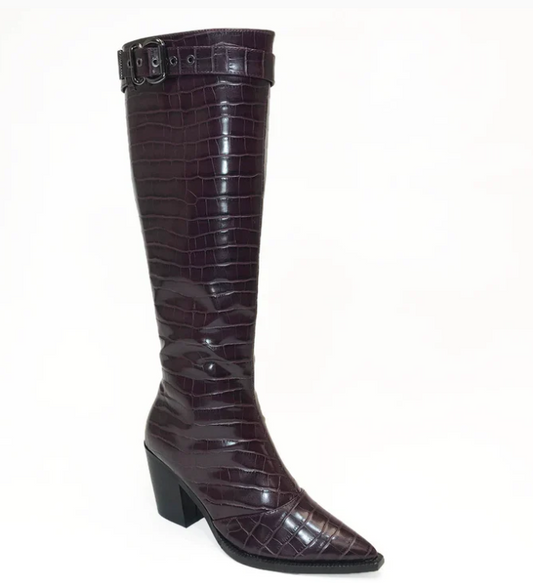 Rosie Burgundy Croco Boots.