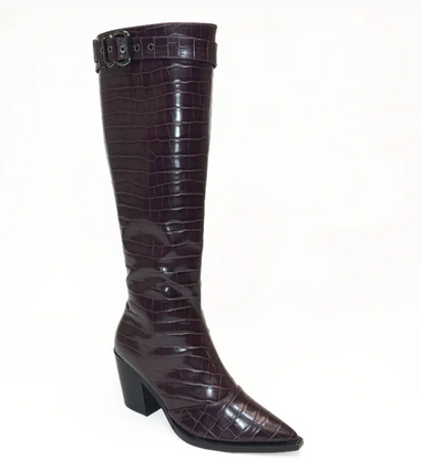 Rosie Burgundy Croco Boots