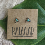 Sterling Silver Turquoise Triangle Stud Earring.