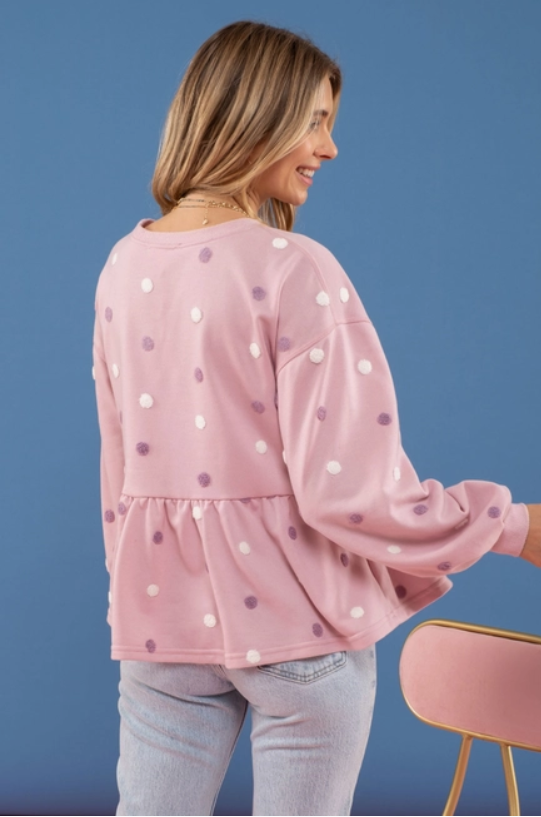 Multi Pom Pom Knit Top.