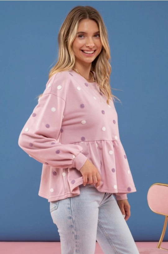 Multi Pom Pom Knit Top.