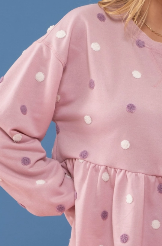 Multi Pom Pom Knit Top.