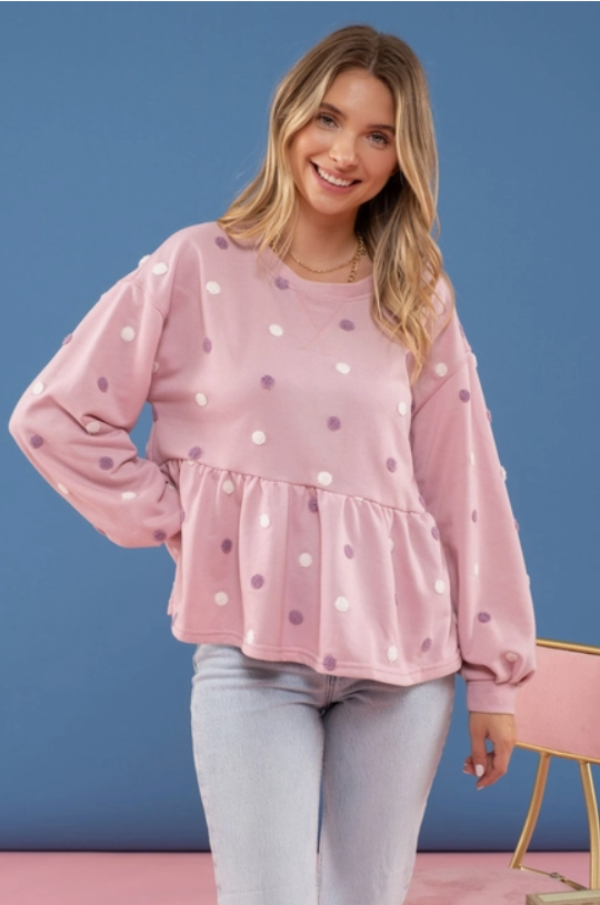 Multi Pom Pom Knit Top.