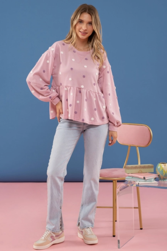 Multi Pom Pom Knit Top.