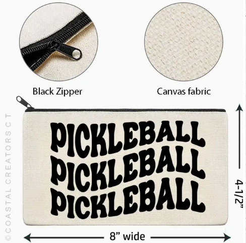 Pickleball Wavy Beige Canvas Bag.