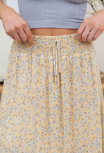 Floral Front Slit Button Down Midi Skirt