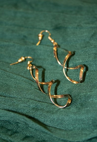 Faux Gold Swirl Earrings