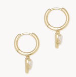 Ari Heart Gold Huggie Earrings in Iridescent Drusy