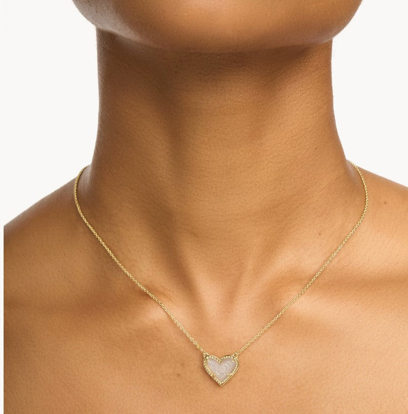 Ari Heart Gold Extended Length Pendant Necklace