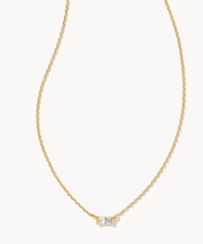 Juliette Pendant Necklace in White Crystal