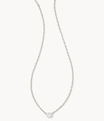 Cailin Silver Pendant Necklace in White Crystal