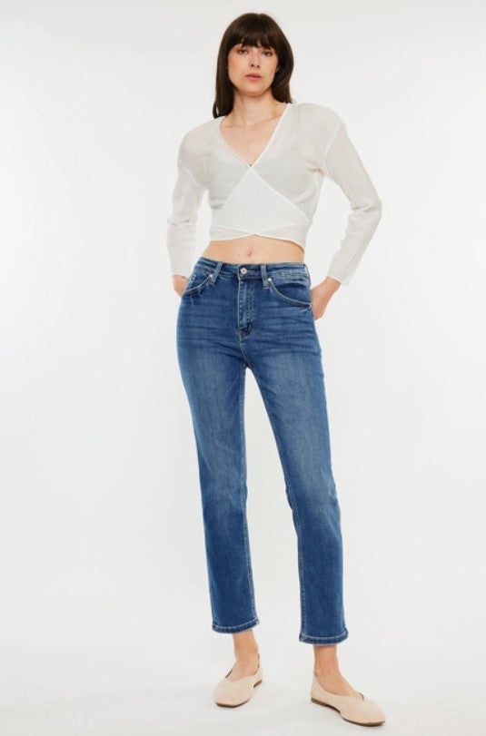 High Rise Slim Straight Jeans
