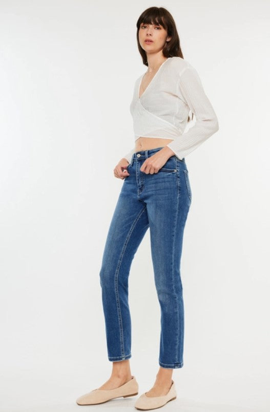 High Rise Slim Straight Jeans