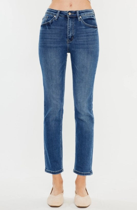 High Rise Slim Straight Jeans