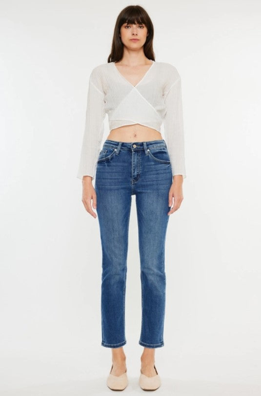 High Rise Slim Straight Jeans
