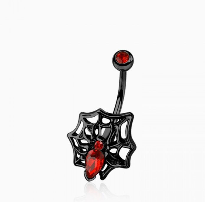 Surgical Steel Spider Web Belly Button Navel Ring