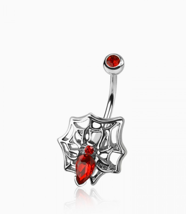 Surgical Steel Spider Web Belly Button Navel Ring