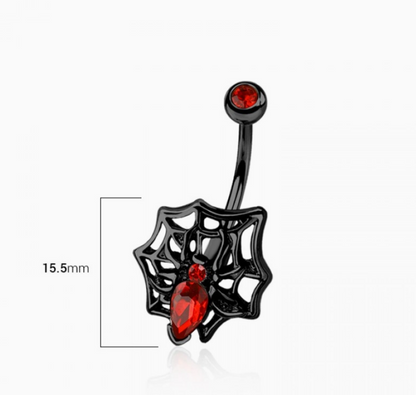 Surgical Steel Spider Web Belly Button Navel Ring