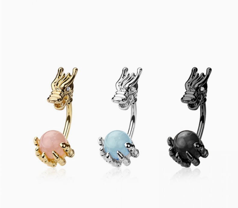 Dragon Claw Epoxy Ball Belly Button Navel Ring