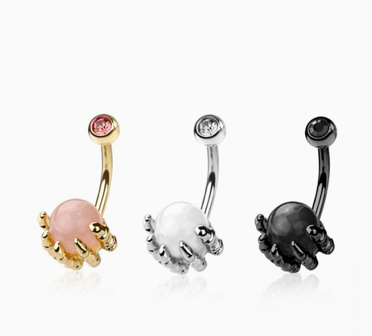 Skull Hand Epoxy Ball Belly Button Navel