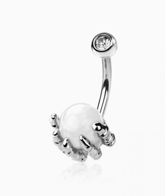 Skull Hand Epoxy Ball Belly Button Navel