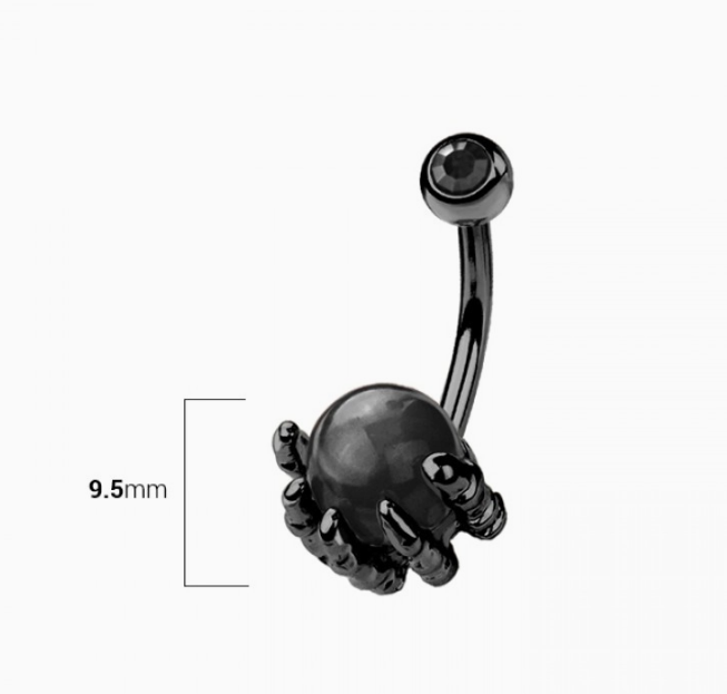 Skull Hand Epoxy Ball Belly Button Navel