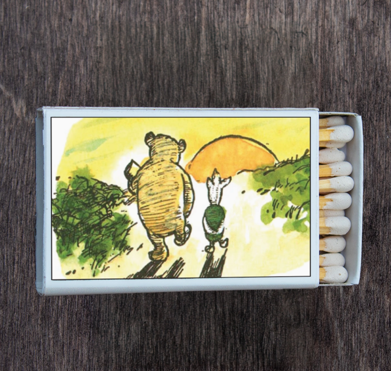 Winnie the Pooh and Piglet Matchbox • Candle Acc • Matches