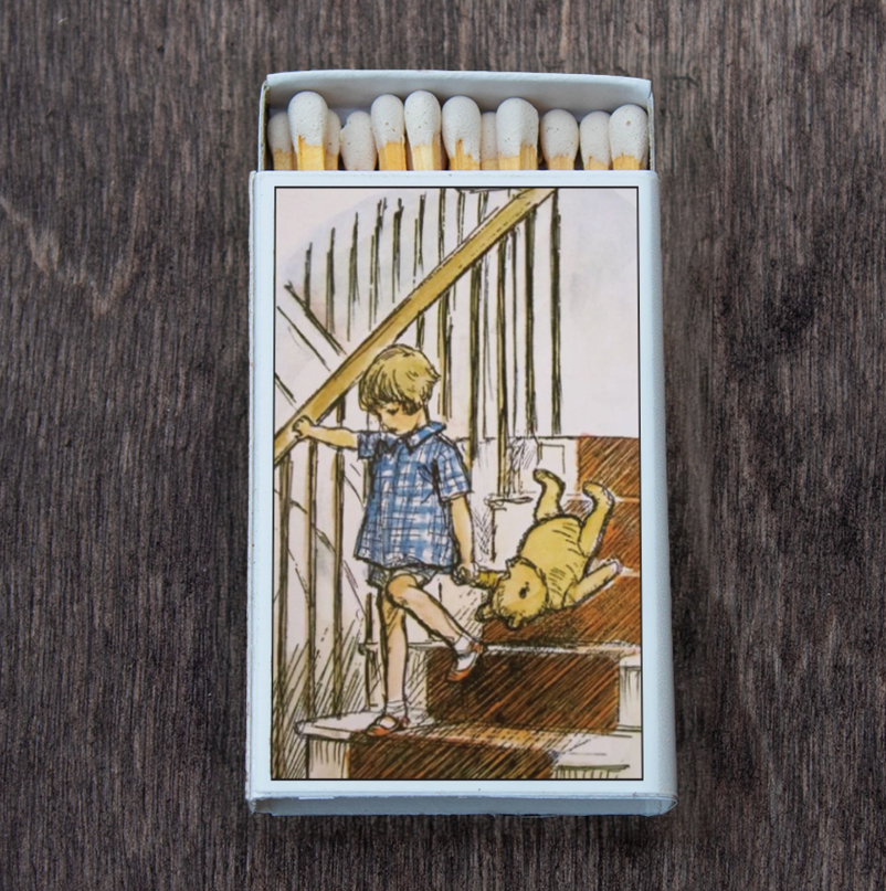 Winnie the Pooh On the Stairs Matchbox • Candle Acc •Matches