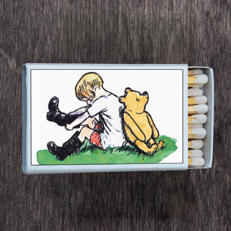 Winnie the Pooh with Christopher Robin Matchbox • Candle Acc