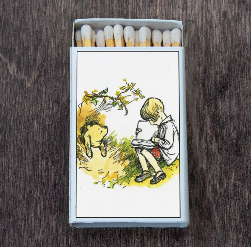 Winnie the Pooh in the Hole Matchbox • Candle Acc • Matches