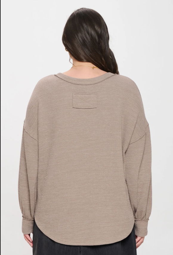 Plus Size Drop Shoulder Sweater Knit Top