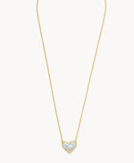 Ari Heart Gold Pendant Necklace in Dichroic Glass