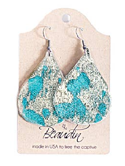 Hershey Teardrop Earrings In Hair on Hide