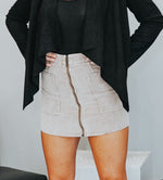 Corduroy Mini Skirt w/Pockets