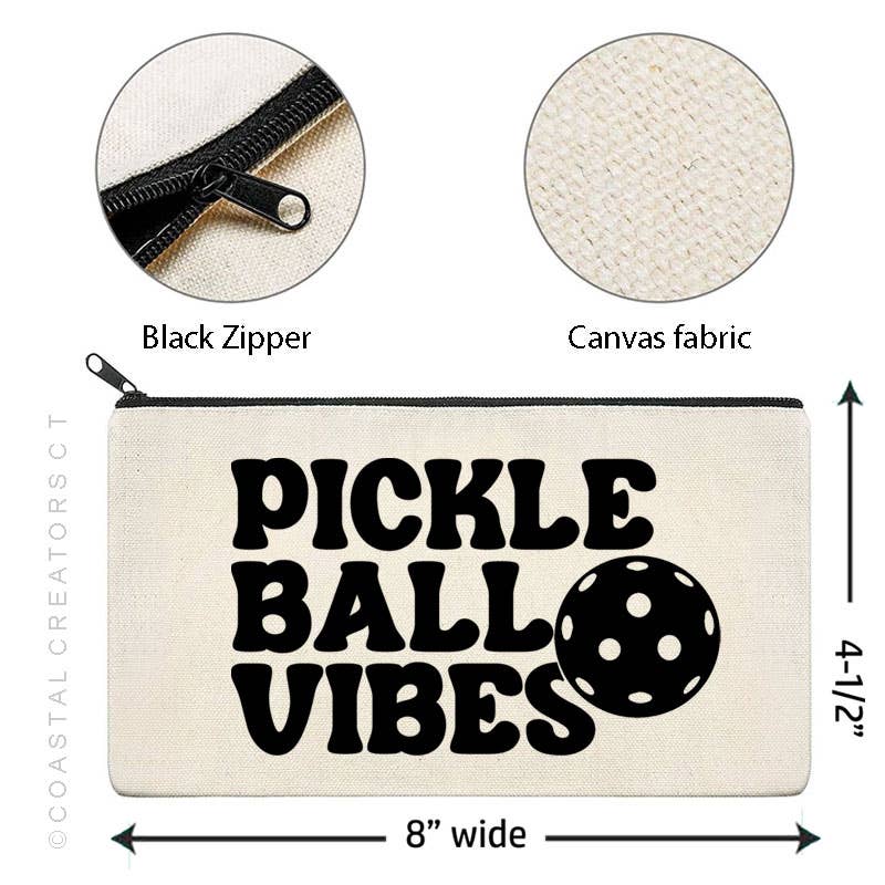 Pickleball Vibes Beige Canvas Bag.