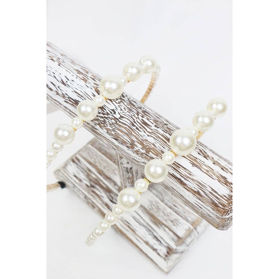 Big Pearl Top Metal Headband