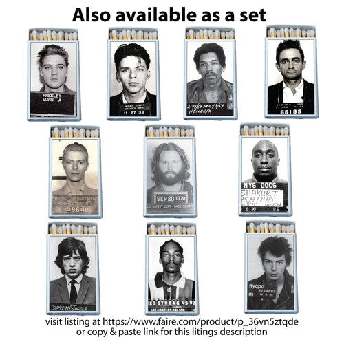 Celebrity Mugshot Matchbox • Candle Acc • Matches