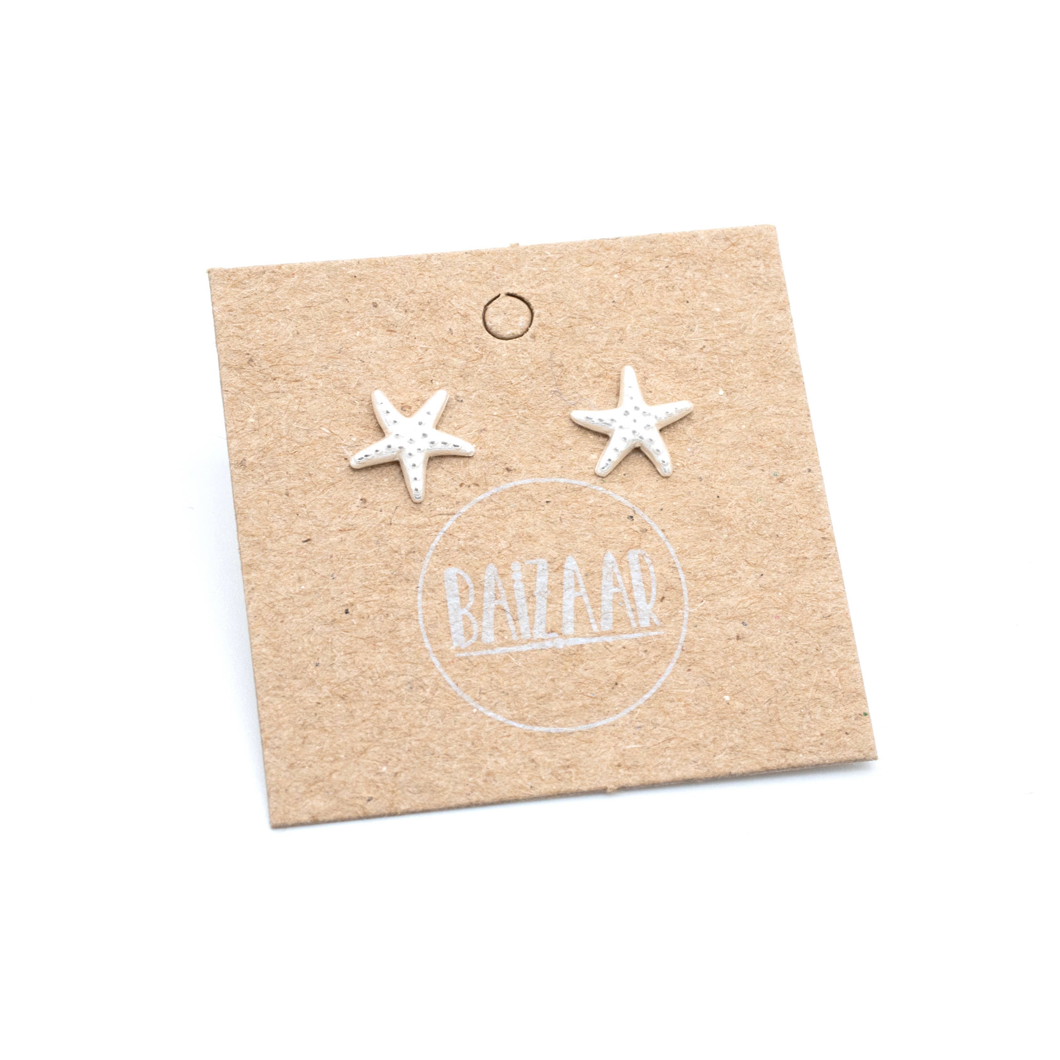 Sterling Silver & Gold Plated Starfish Stud