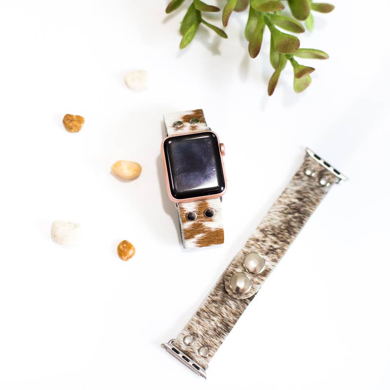 Apple Watch Band | Leather & Cowhide Fur Replacement Strap