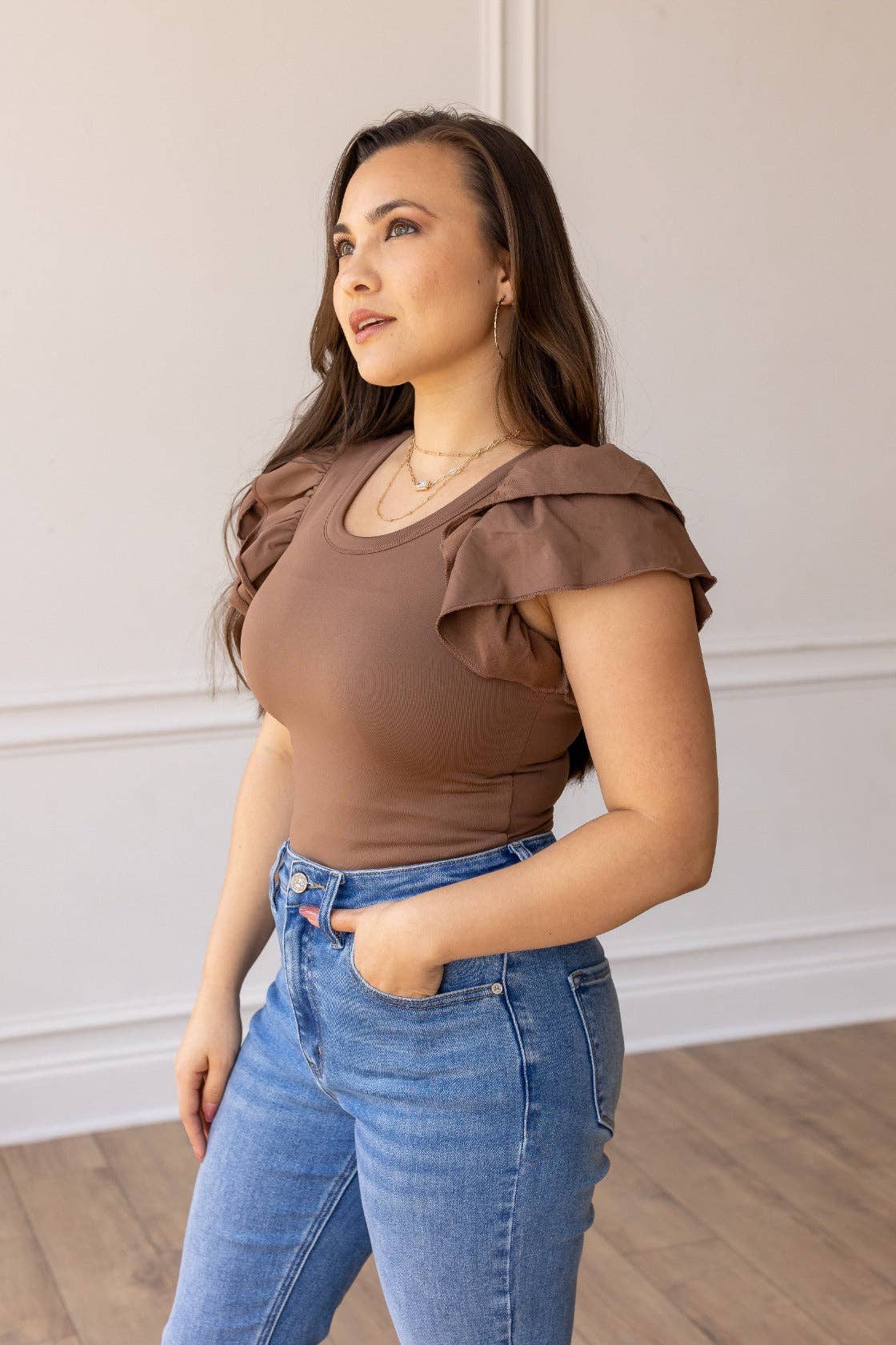 The Eloise Ruffle Sleeve Bodysuit