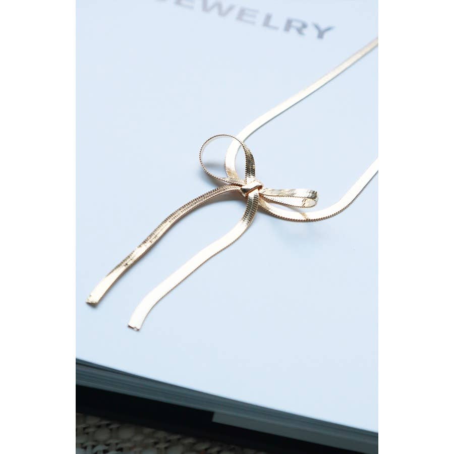Gold or Silver Chain Bow Necklace