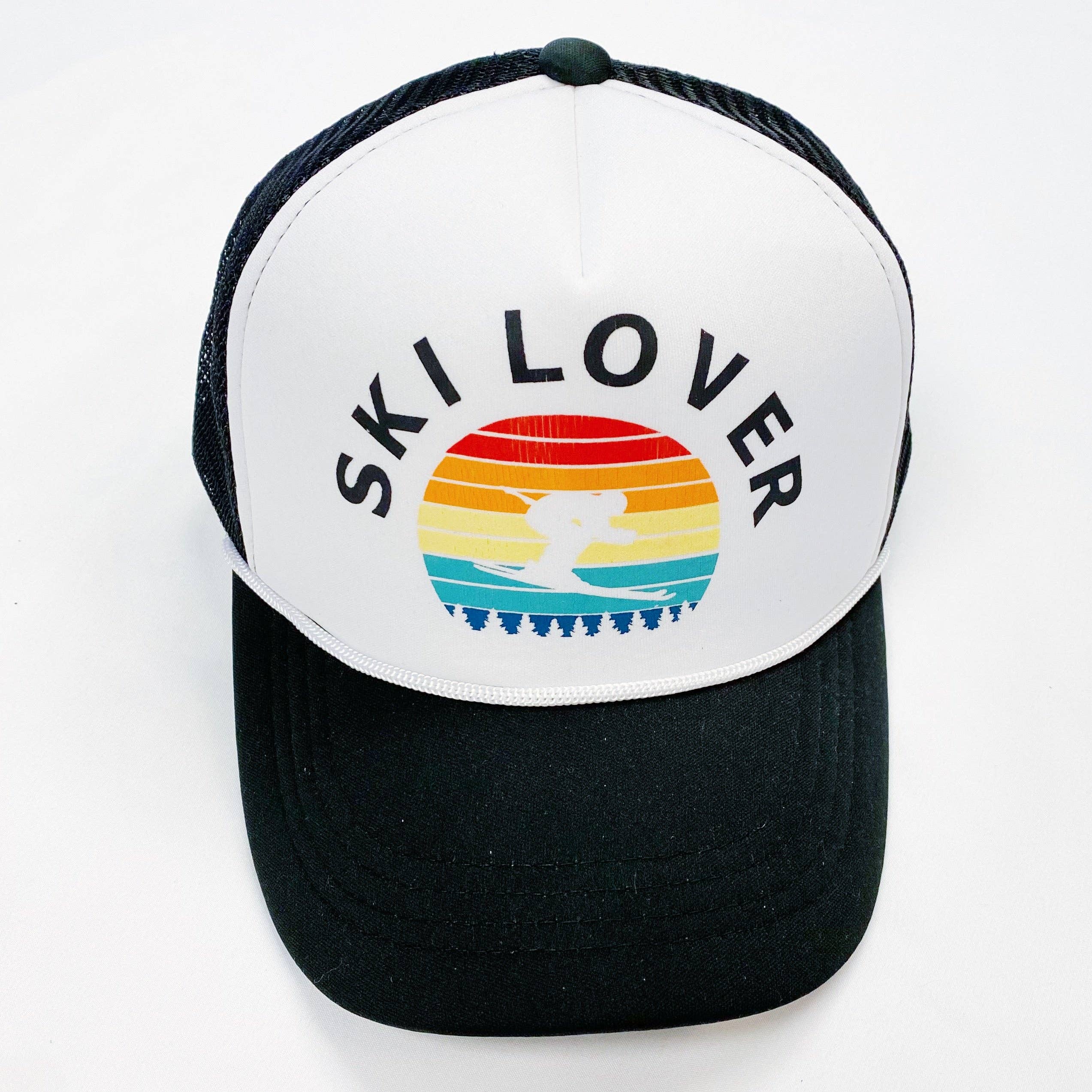 Sporty Trucker Ball Cap: Ski Lover