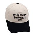 TWO TONE EMBROIDERY  WORD BASEBALL HAT CAP | 40HW730: Black